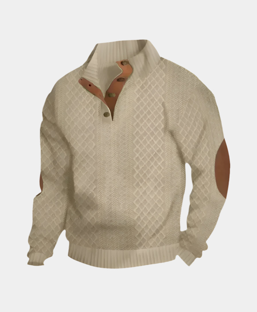 Regal High Collar Knit Pullover - Arvenis Co