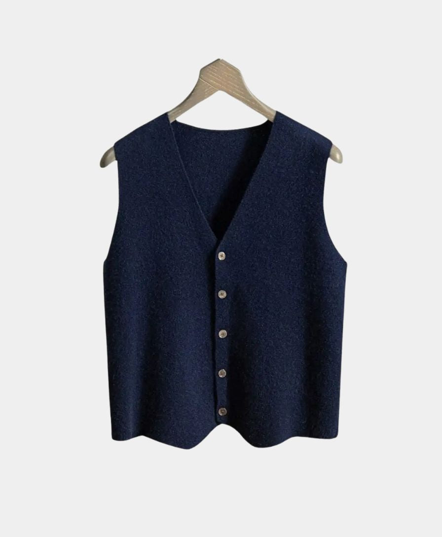 Premium Cashmere Button-Up Vest - Arvenis Co