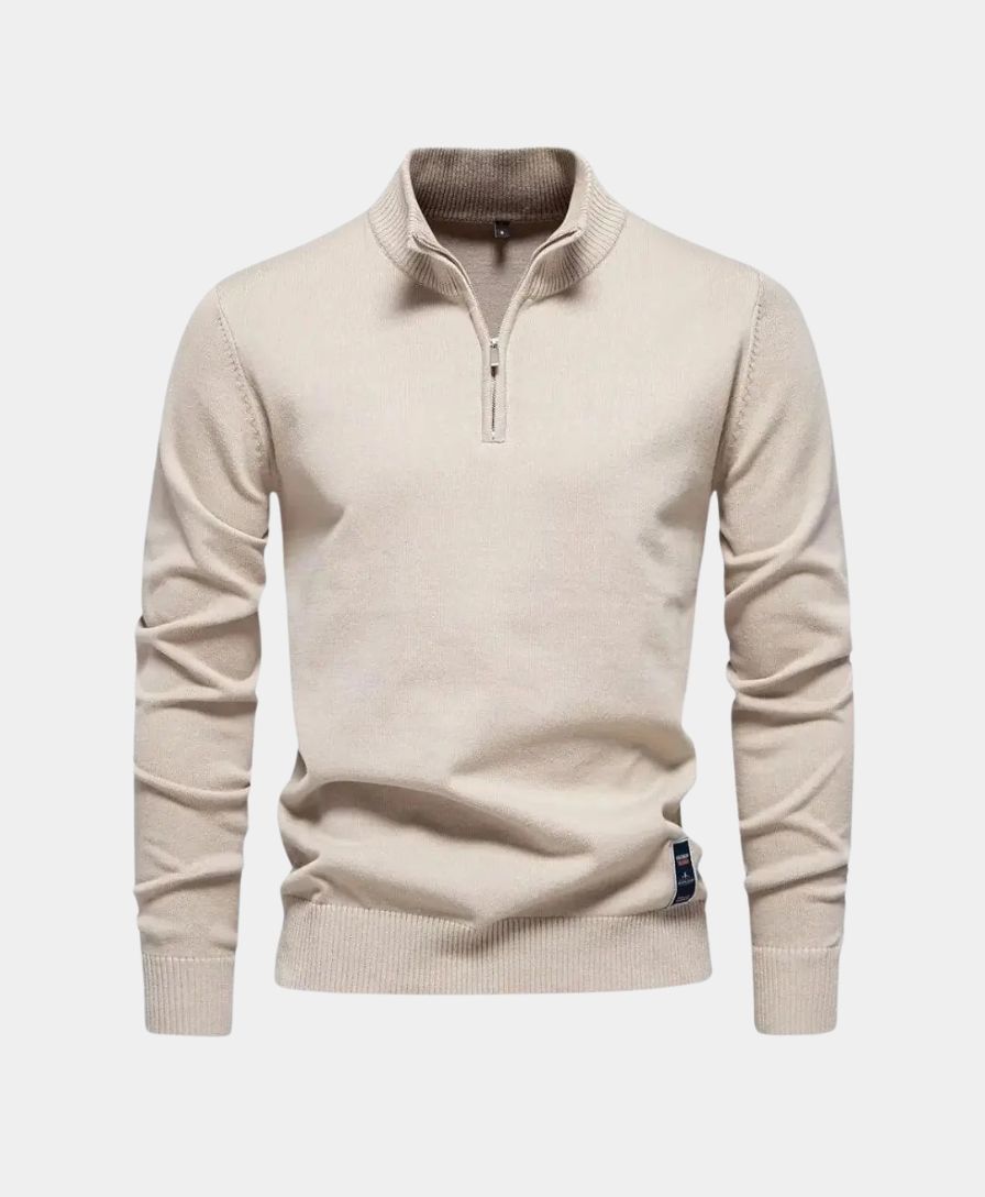 The Luxe Half-Zip Knit Sweater - Arvenis Co