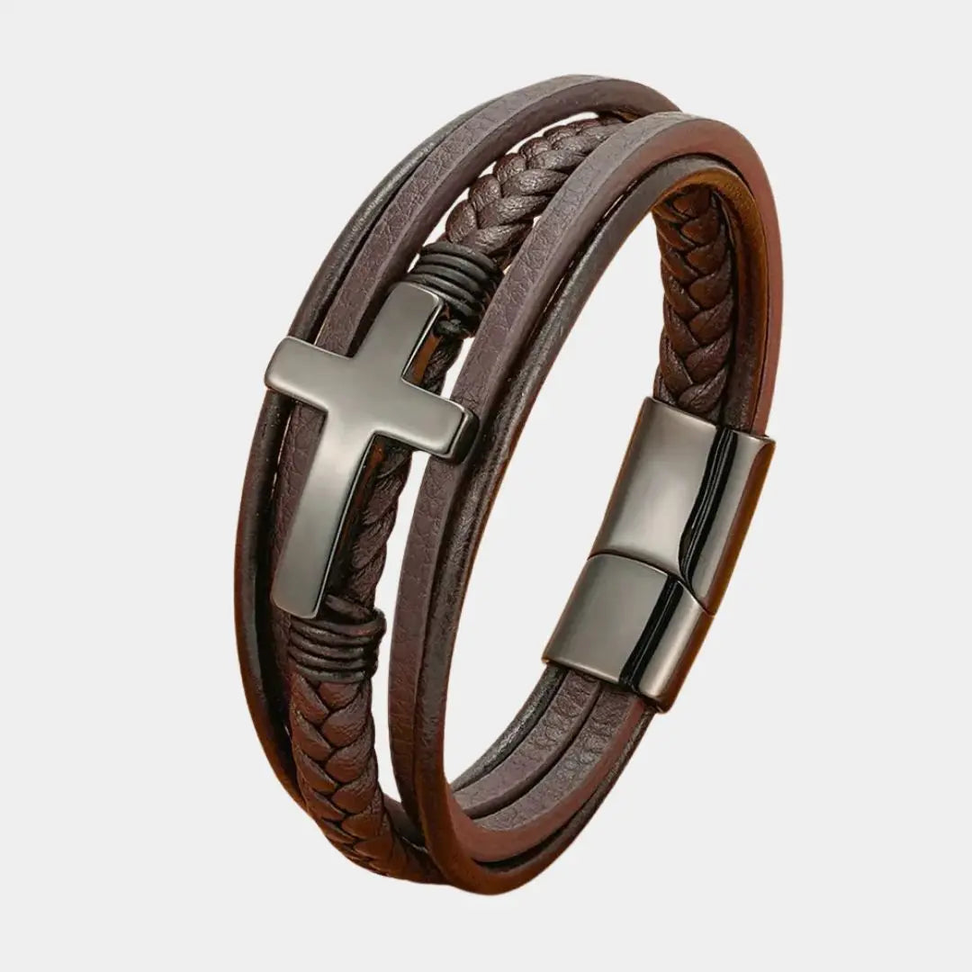 Benoît Multi Layer Cross Bracelet - Arvenis Co