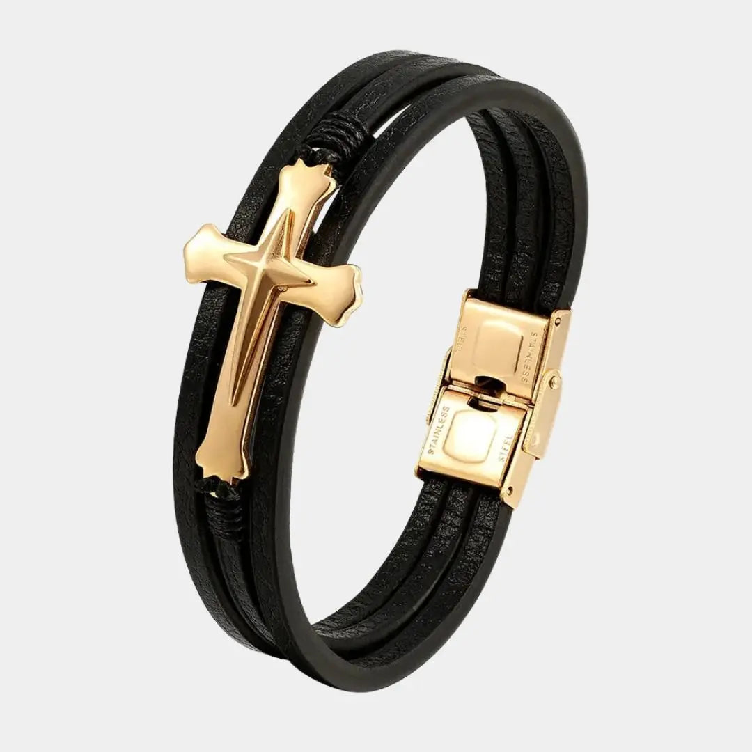 Louis Multi Layer Cross Bracelet - Arvenis Co