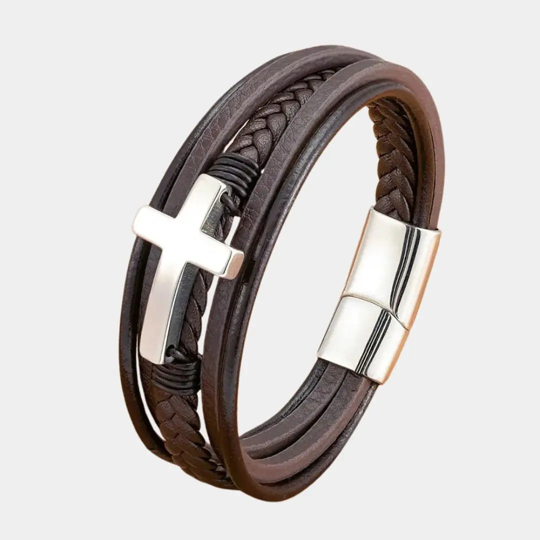 Benoît Multi Layer Cross Bracelet - Arvenis Co