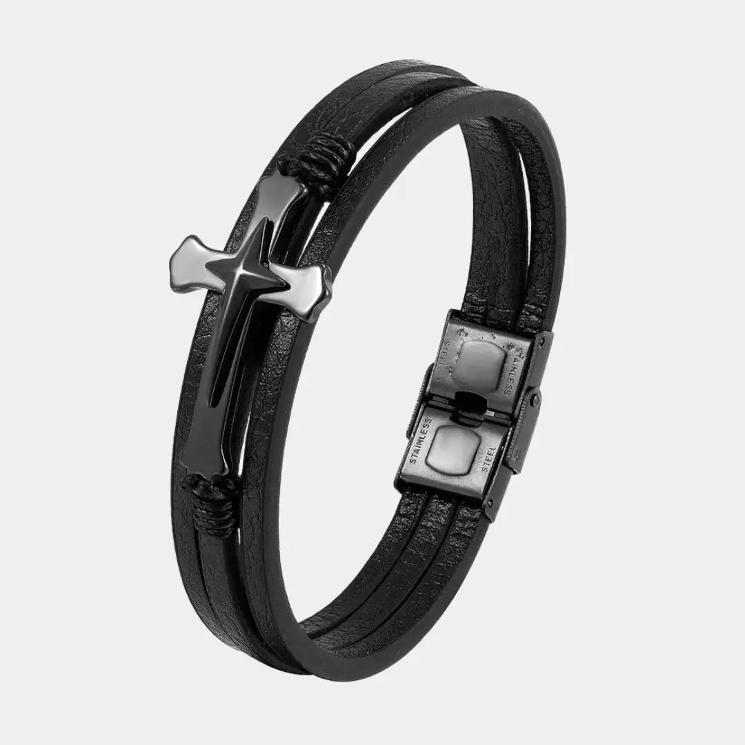 Louis Multi Layer Cross Bracelet - Arvenis Co
