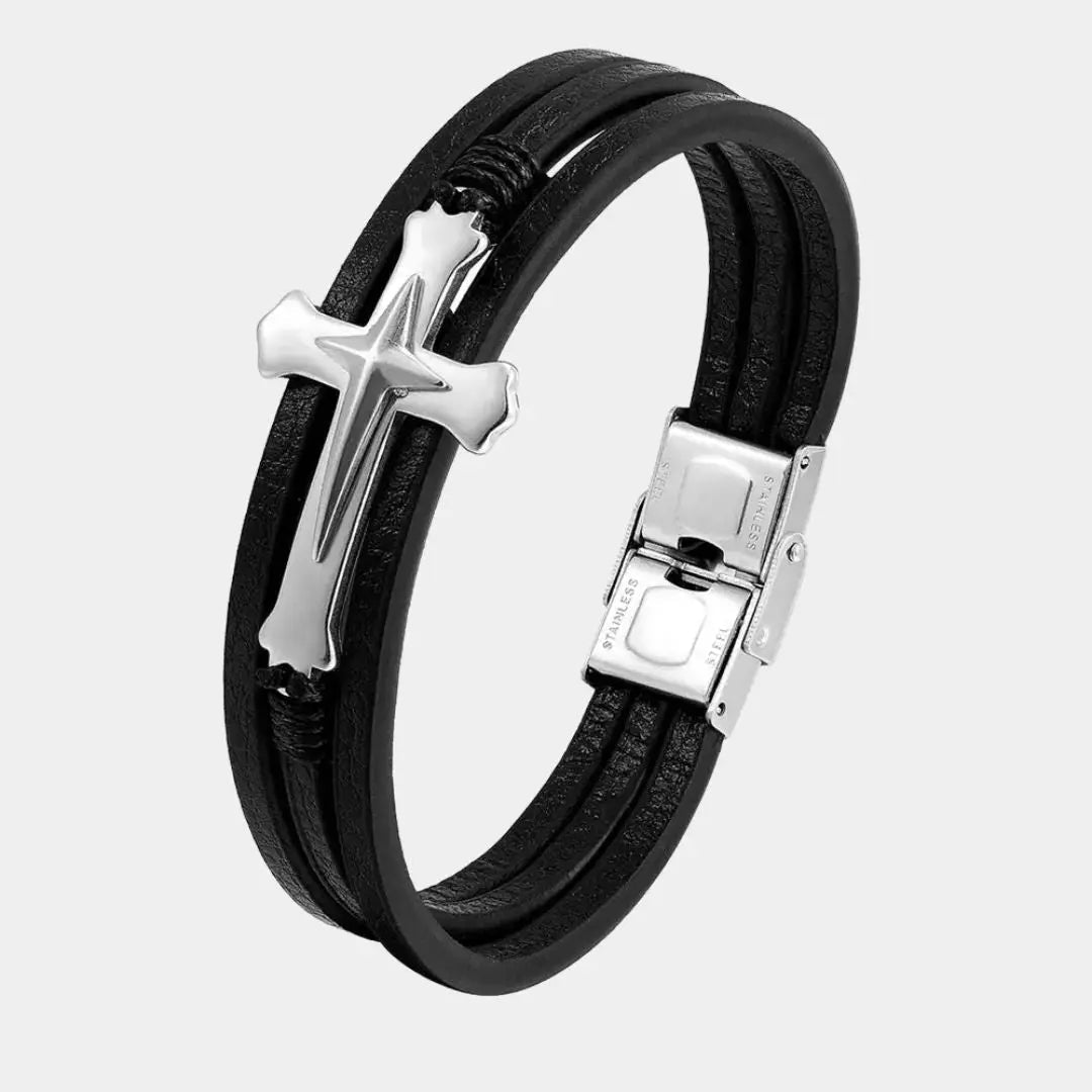Louis Multi Layer Cross Bracelet - Arvenis Co