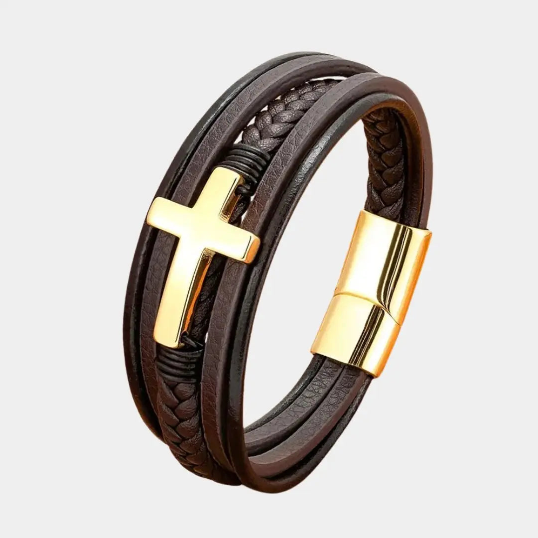 Benoît Multi Layer Cross Bracelet - Arvenis Co