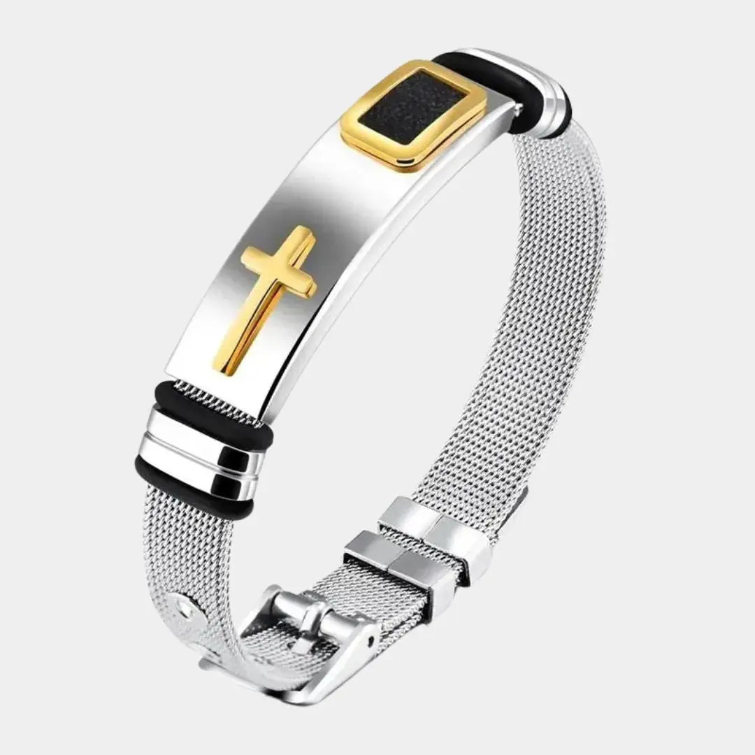 Luxe Titanium Cross Charm Bracelet - Arvenis Co