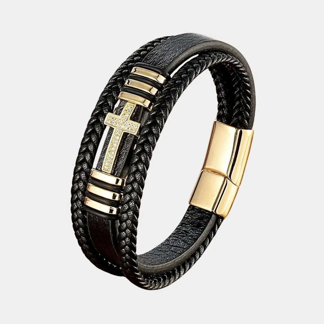 Cross Charm Leather Band - Arvenis Co