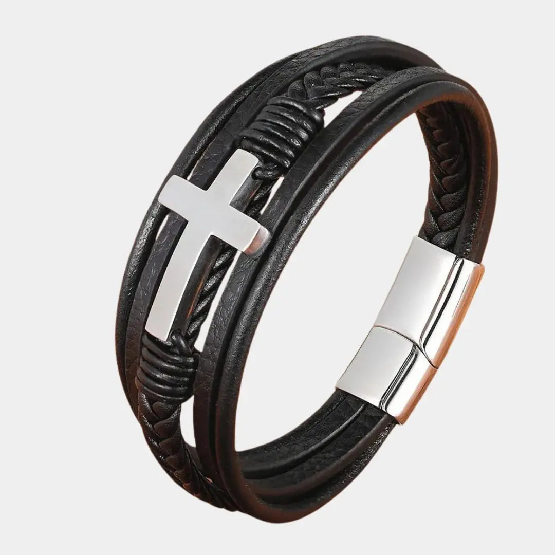 Benoît Multi Layer Cross Bracelet - Arvenis Co
