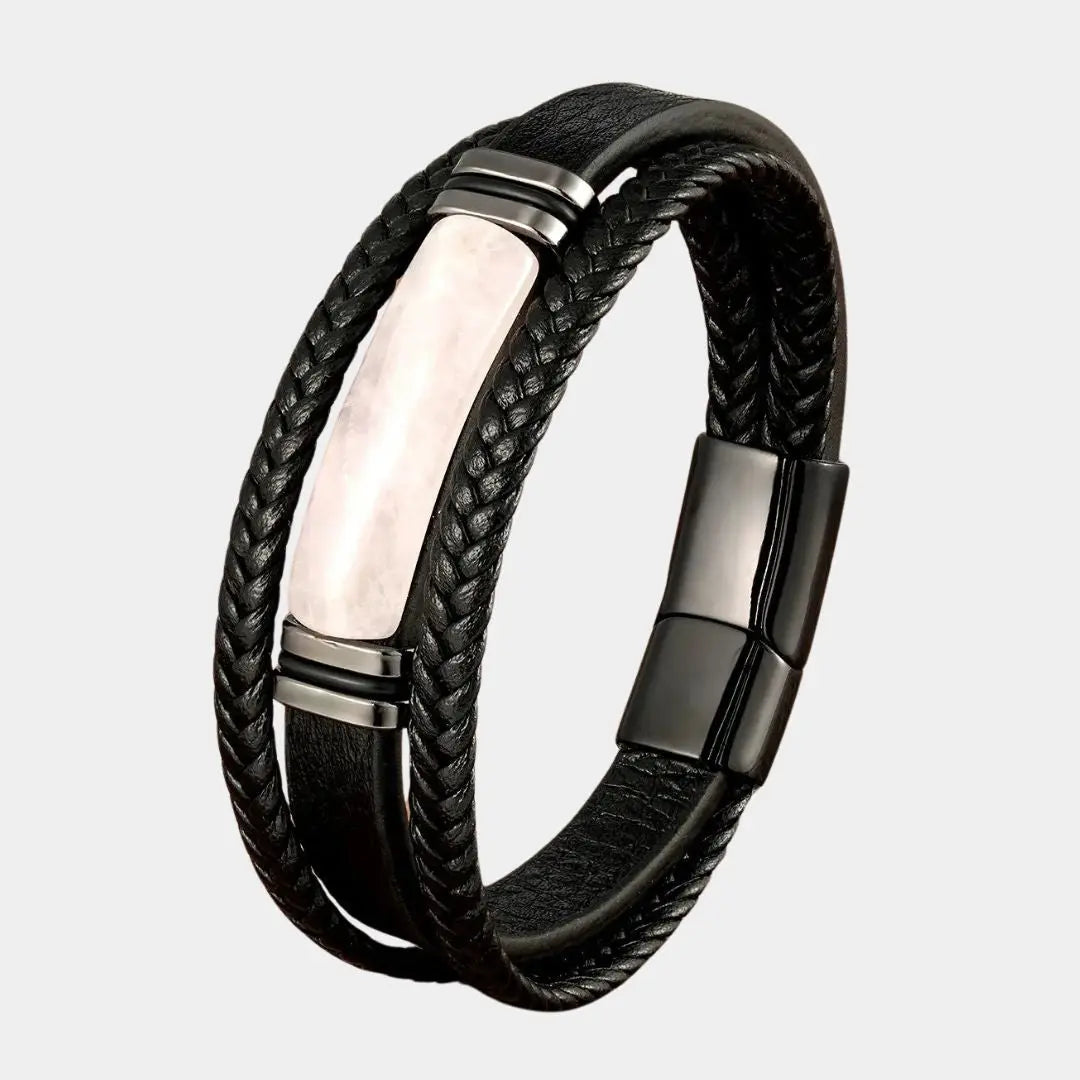 Elegance Cross Charm Leather Bracelet - Arvenis Co