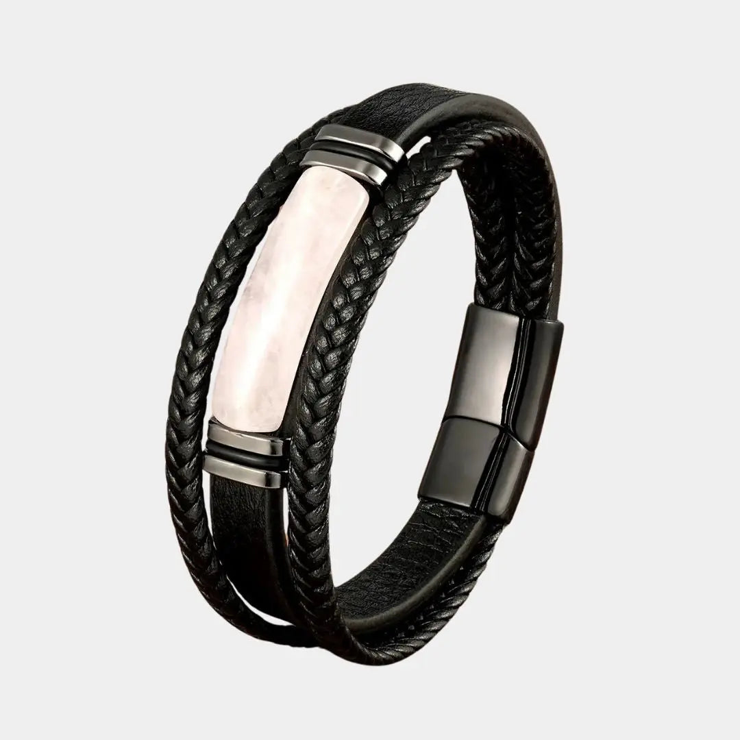 Elegance Cross Charm Leather Bracelet - Arvenis Co