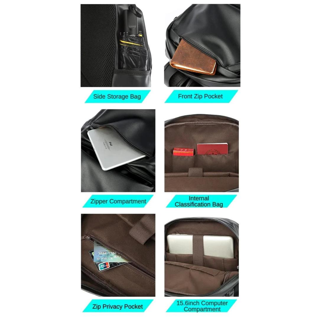 Mochila de cuero impermeable
