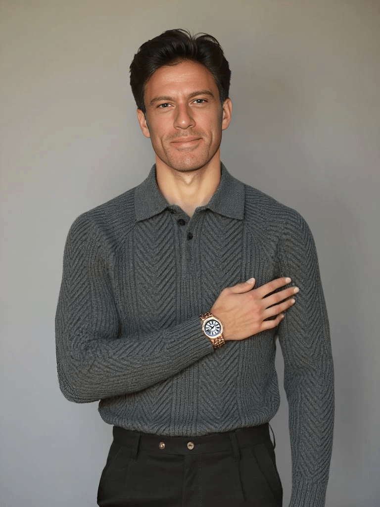 Alessio Long Sleeve Knit Polo - Arvenis Co.