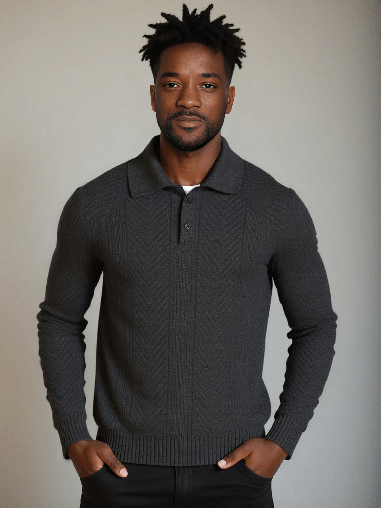Alessio Long Sleeve Knit Polo - Arvenis Co.