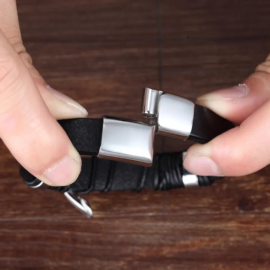 Benoît Multi Layer Cross Bracelet - Arvenis Co