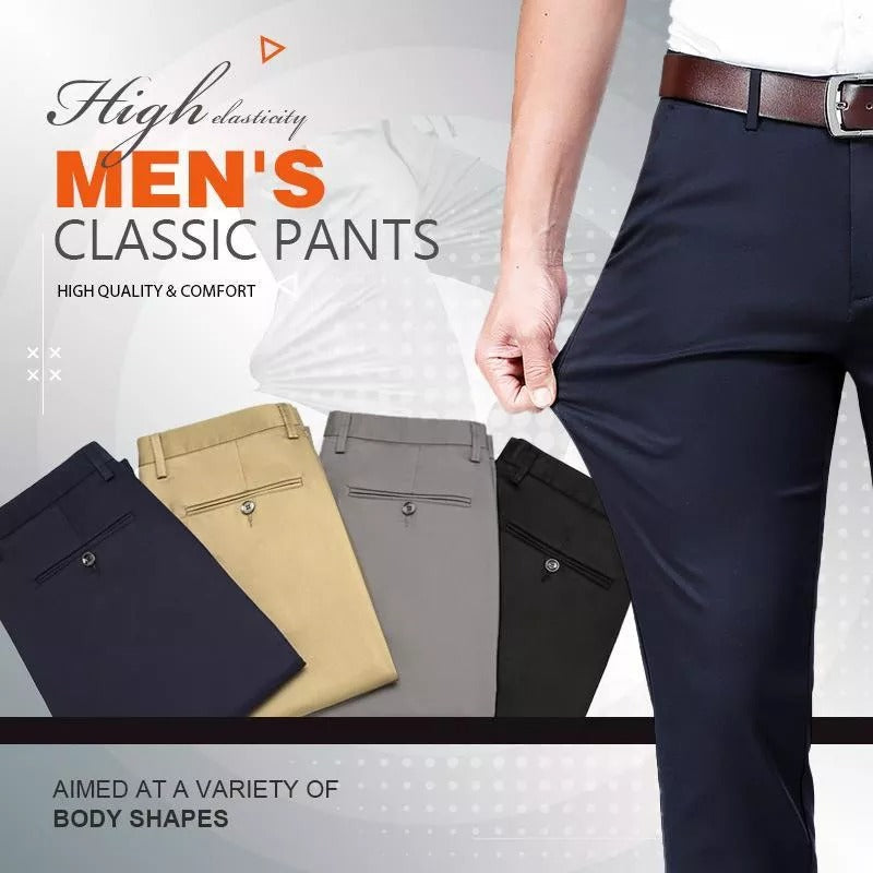 Pantalones clásicos de hombre de alta elasticidad