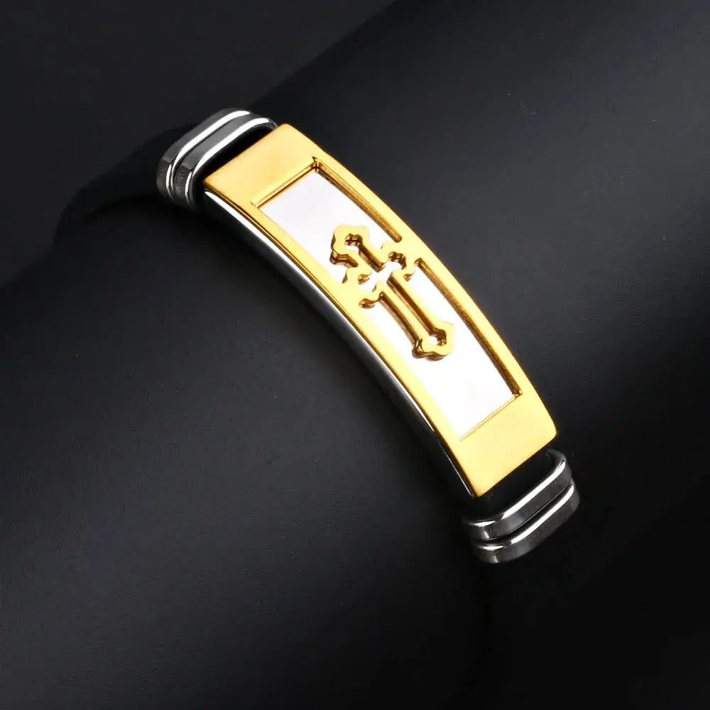 Stainless Steel Royal Cross Bracelet - Arvenis Co.