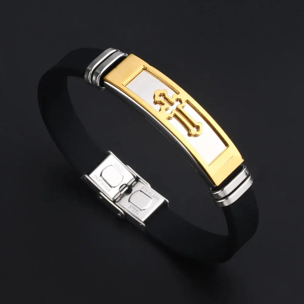Stainless Steel Royal Cross Bracelet - Arvenis Co.