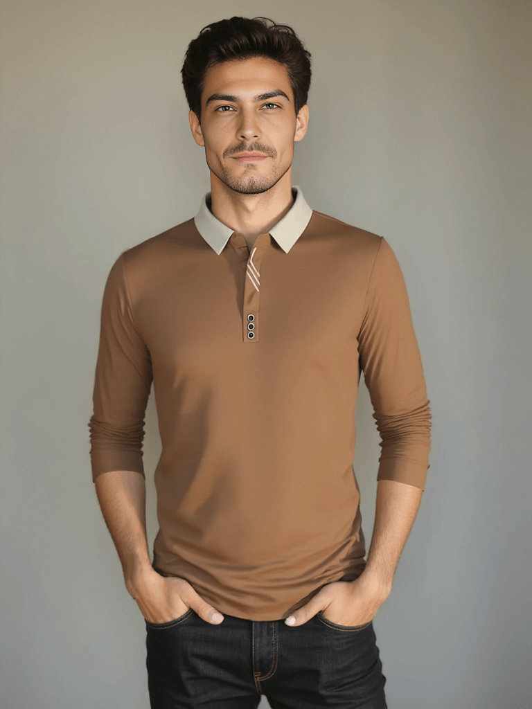 Marcello Elegant Long Sleeve Polo - Arvenis Co.