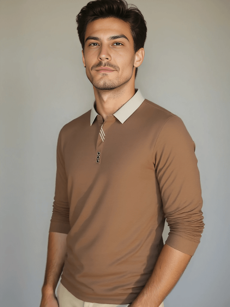Marcello Elegant Long Sleeve Polo - Arvenis Co.