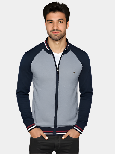 Regal Blocked Zipper Cardigan - Arvenis Co.