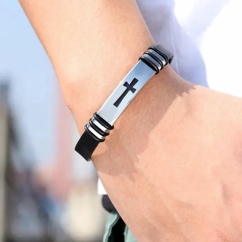 Refined Cross Stainless Steel Bracelet - Arvenis Co