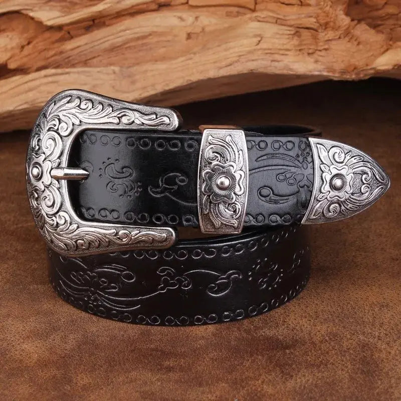 Athens Western Leather Belt - Arvenis Co.