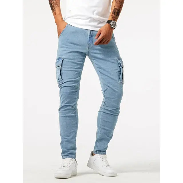 Belmont Denim Cargo Trousers - Arvenis Co.