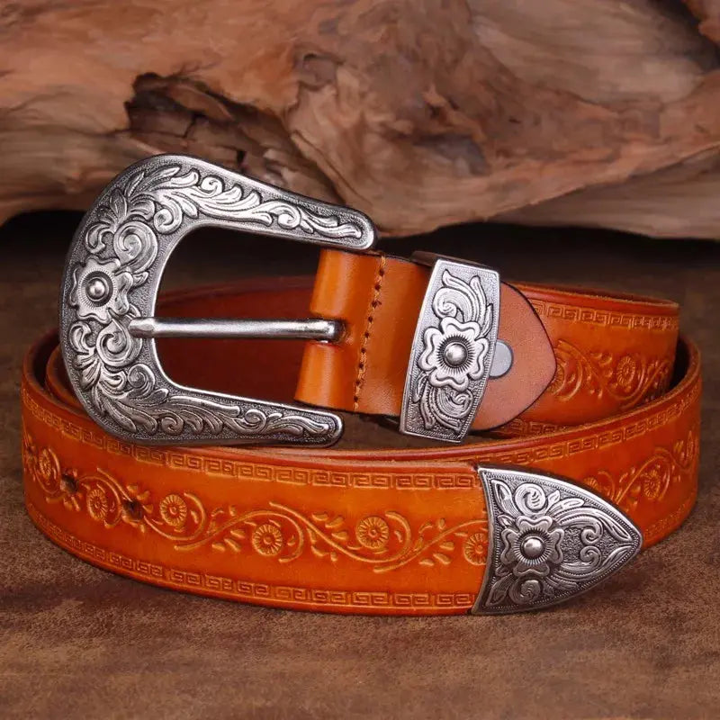 Athens Western Leather Belt - Arvenis Co.