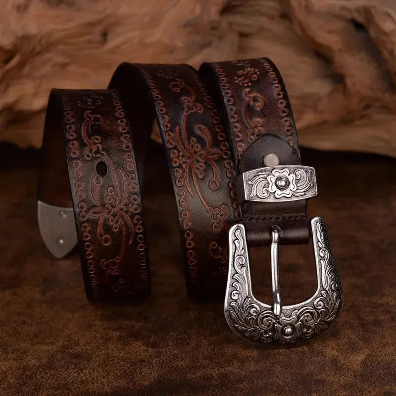 Athens Western Leather Belt - Arvenis Co.
