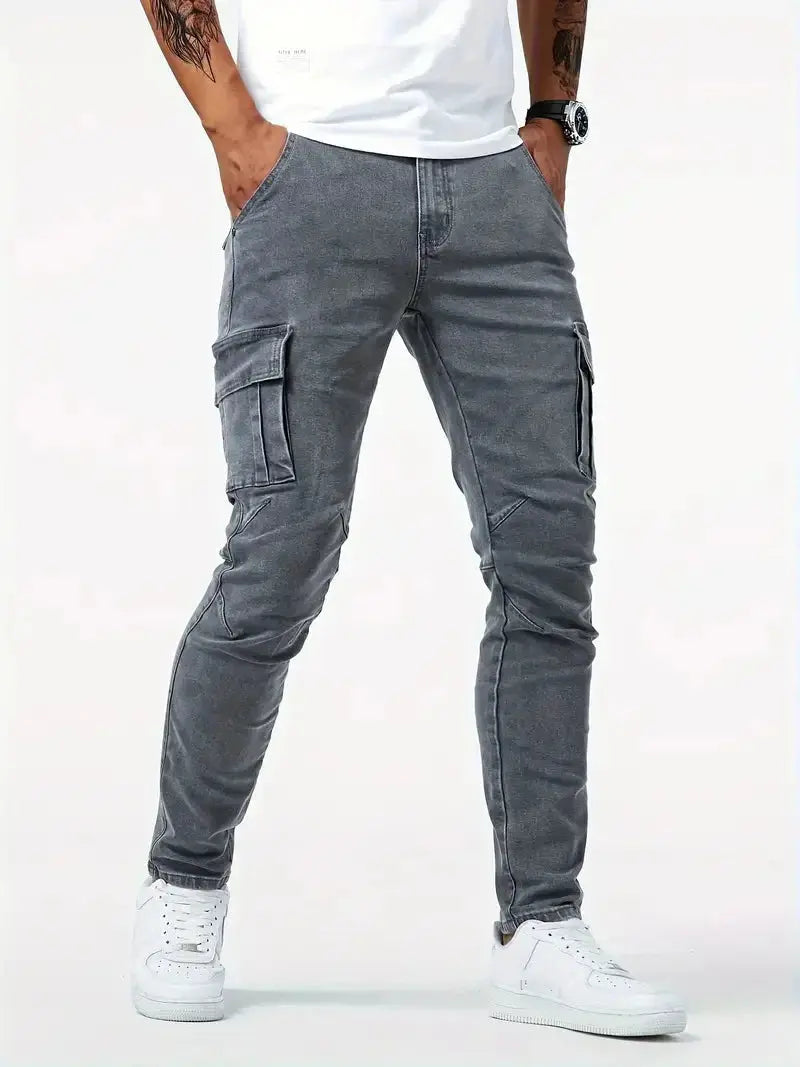 Belmont Denim Cargo Trousers - Arvenis Co.