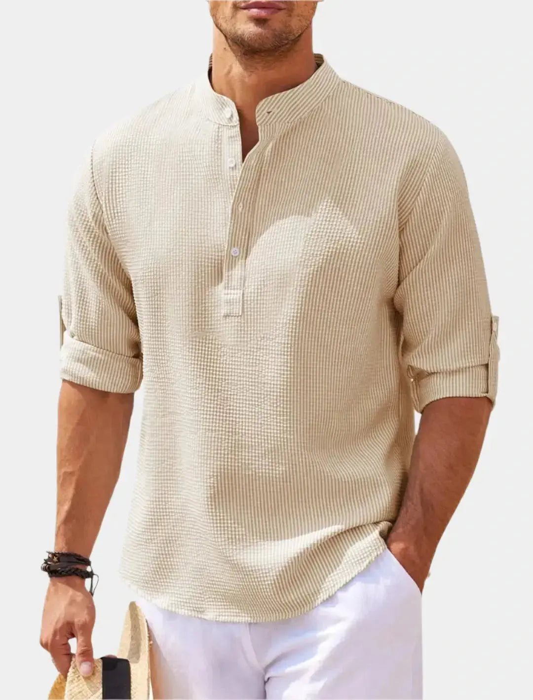 Marseille Casual Henry Long Sleeve - Arvenis Co.