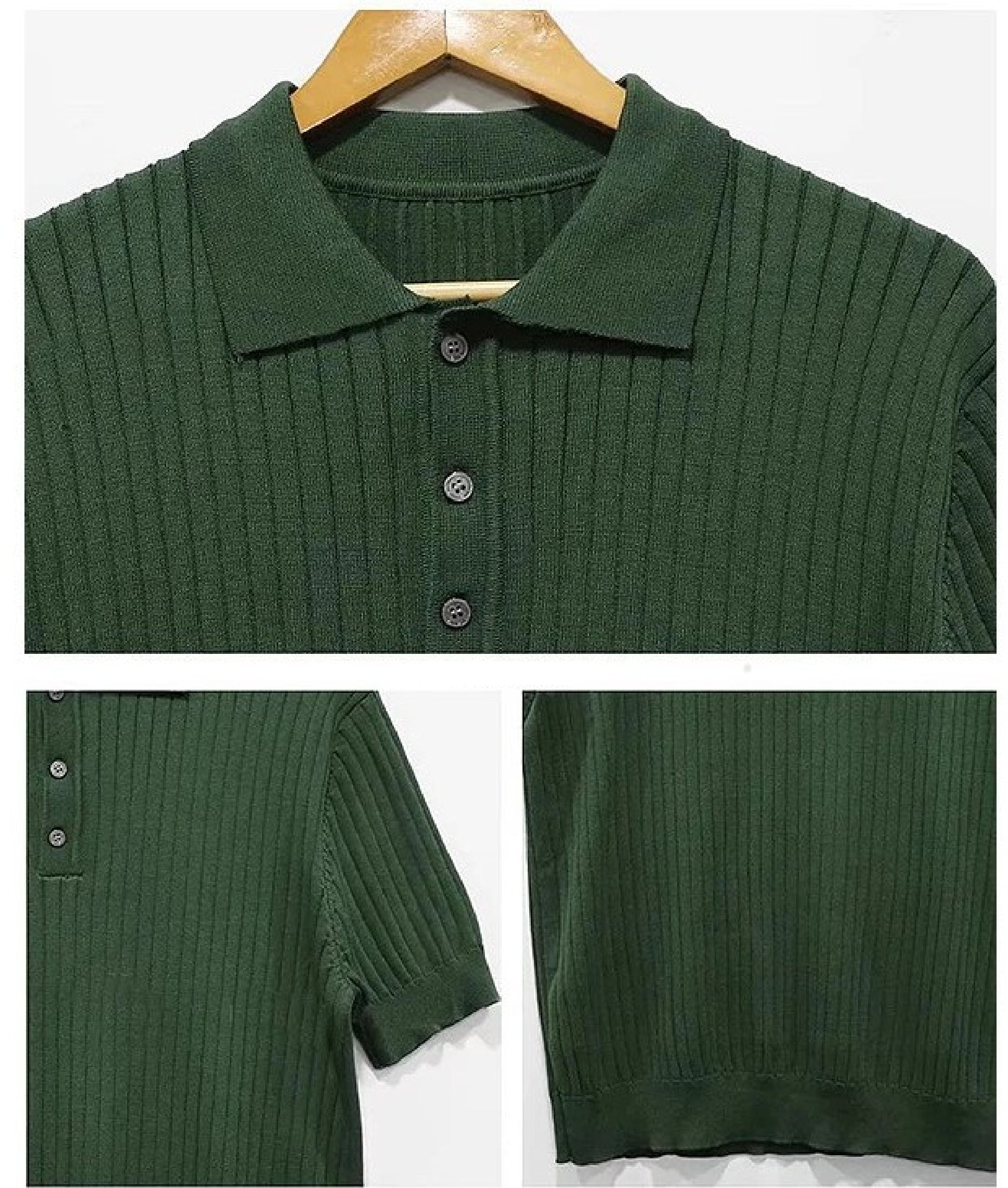 Polo de rayas con solapa de punto retro