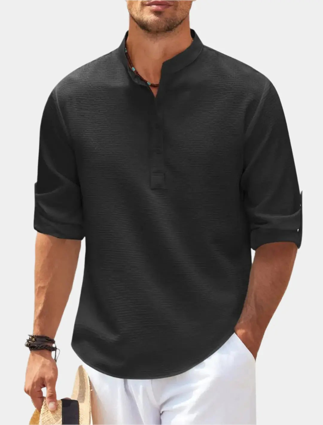 Marseille Casual Henry Long Sleeve - Arvenis Co.