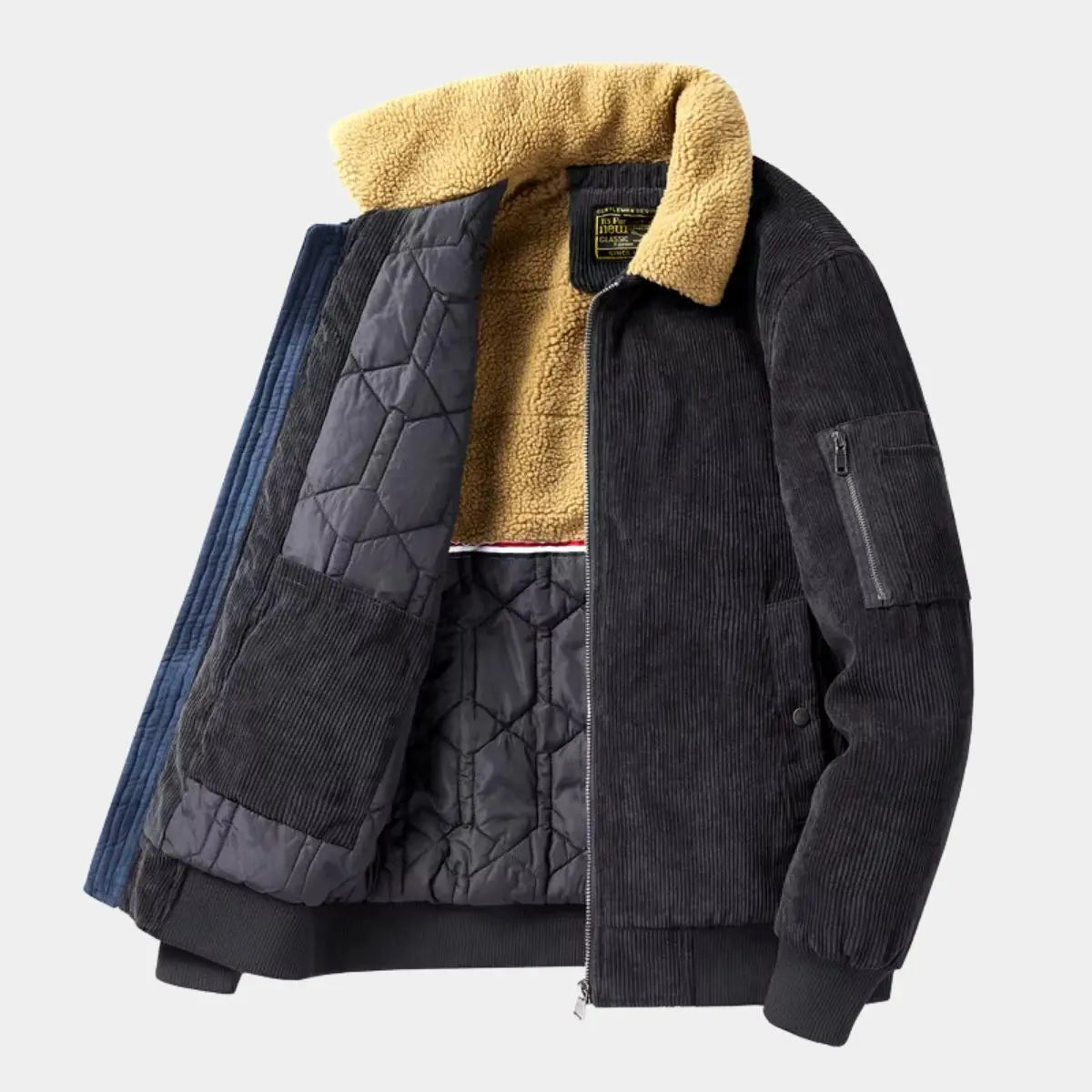 Velvet Corduroy Bomber Jacket - Arvenis Co