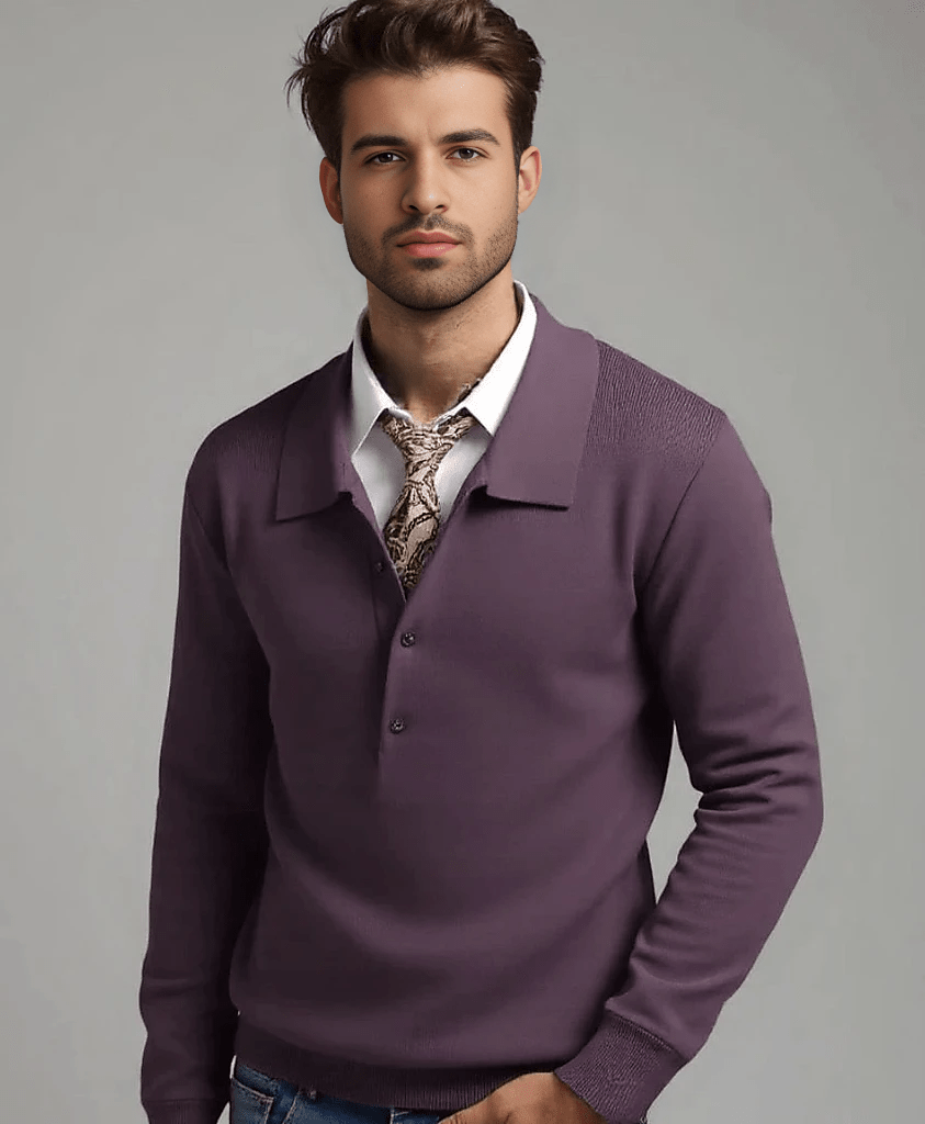 The Noble Knit Polo Sweater - Arvenis Co