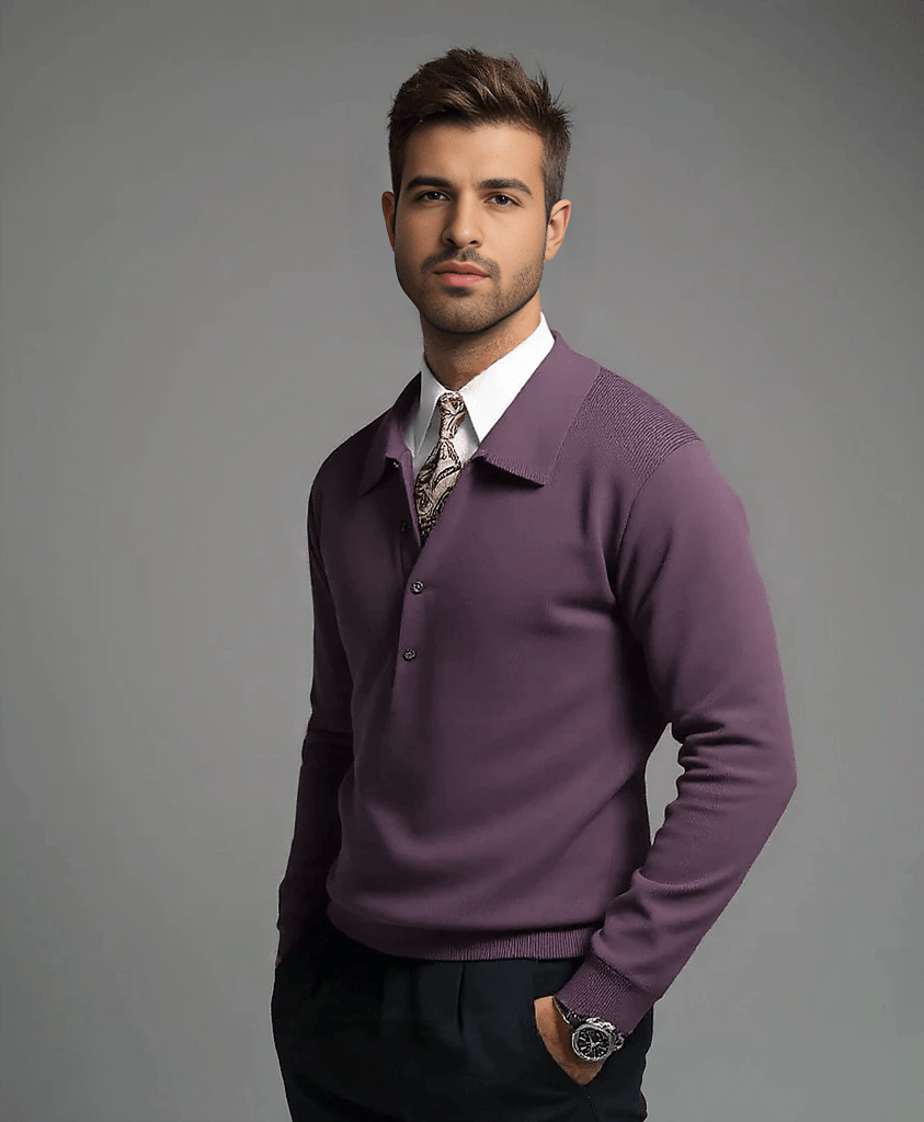 The Noble Knit Polo Sweater - Arvenis Co