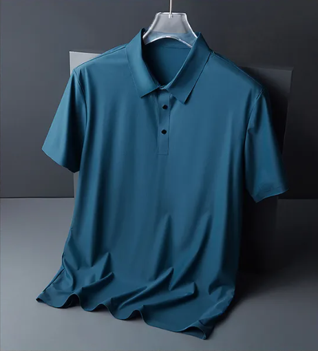 Polo sin marcas para hombre de seda de hielo