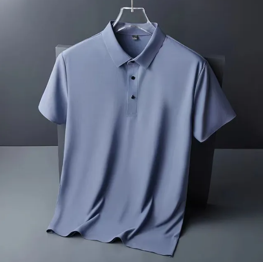 Polo sin marcas para hombre de seda de hielo
